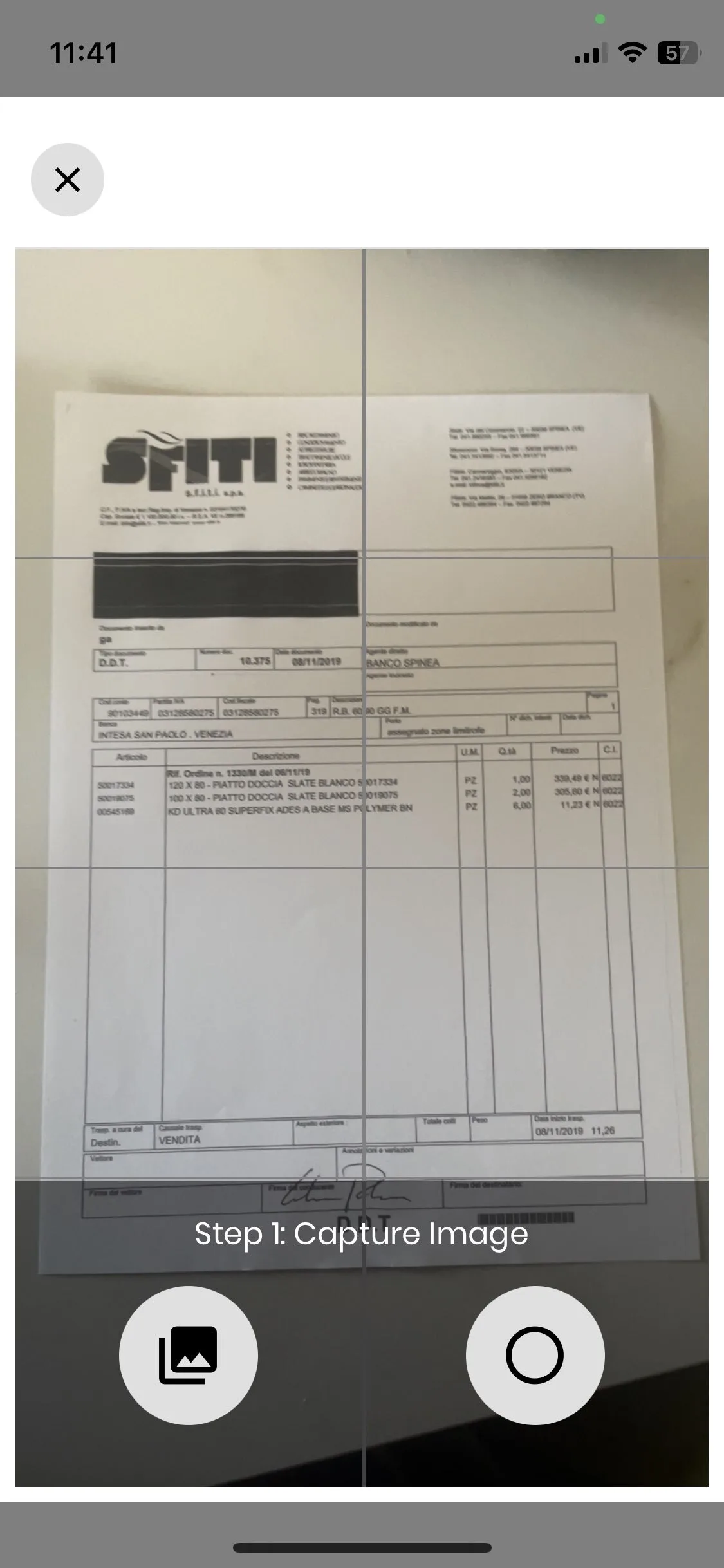 Scatta una foto al DDT e trascrivi automaticamente i dati